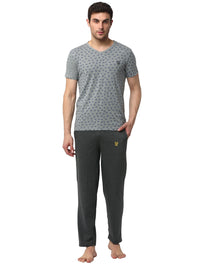 Mack Jonney Silver Grey Night Suit For Men's