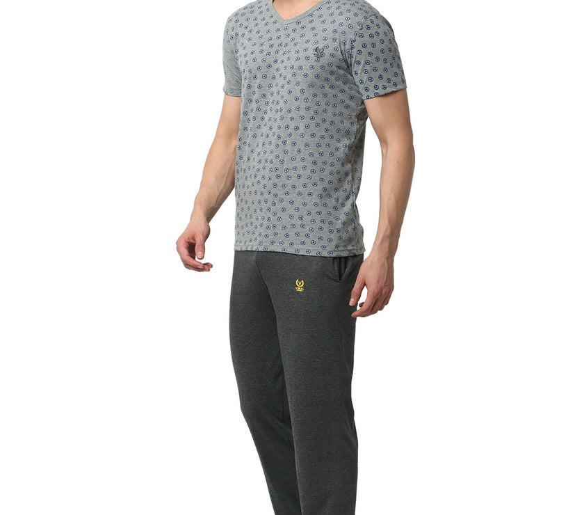 Mack Jonney Silver Grey Night Suit For Men's