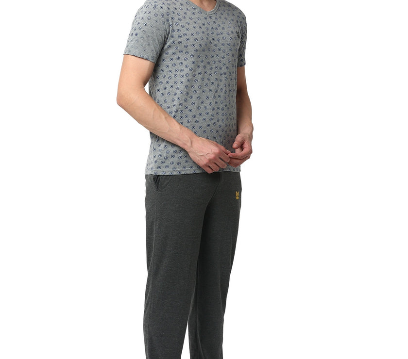 Mack Jonney Silver Grey Night Suit For Men's