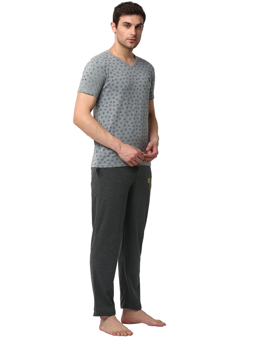 Mack Jonney Silver Grey Night Suit For Men's