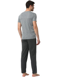 Mack Jonney Silver Grey Night Suit For Men's