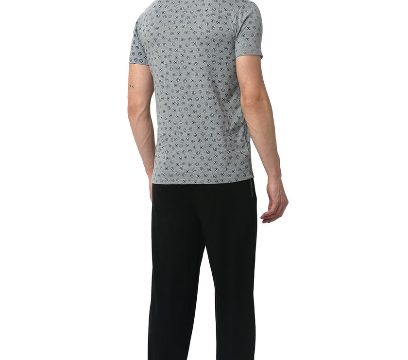 Mack Jonney Silver Black Night Suit For Men's