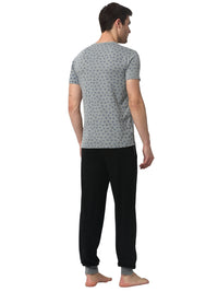 Mack Jonney Silver Black Night Suit For Men's