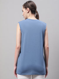 Mack Jonney Regular Fit Cotton Solid Dark Grey Gym Vest for Women