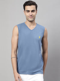 Mack Jonney Regular Fit Cotton Solid Dark Grey Gym Vest for Men