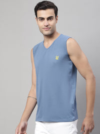 Mack Jonney Regular Fit Cotton Solid Dark Grey Gym Vest for Men