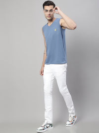 Mack Jonney Regular Fit Cotton Solid Dark Grey Gym Vest for Men