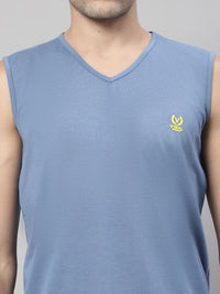 Mack Jonney Regular Fit Cotton Solid Dark Grey Gym Vest for Men