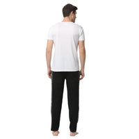 Mack Jonney White Black Night Suit For Men's