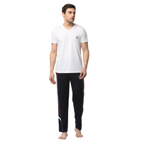 Mack Jonney White Dark Blue Night Suit For Men's