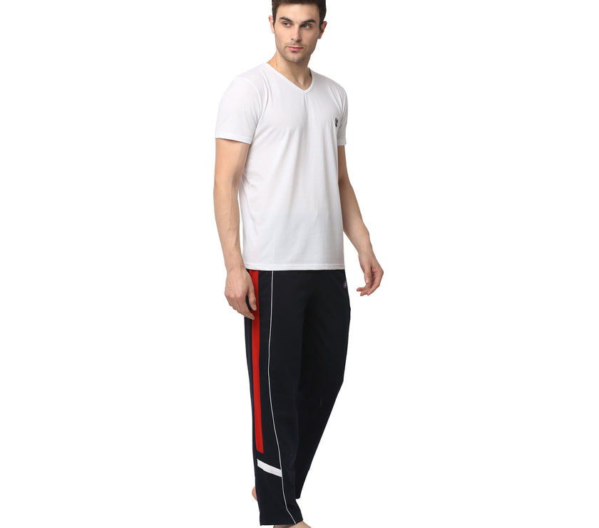 Mack Jonney White Dark Blue Night Suit For Men's