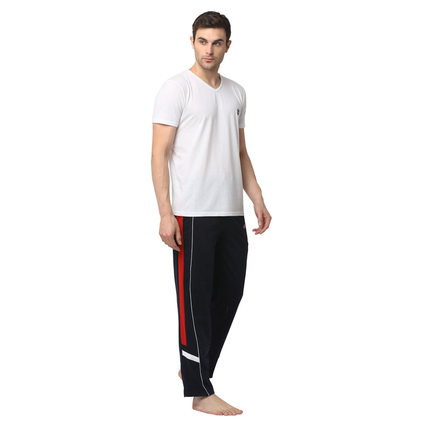Mack Jonney White Dark Blue Night Suit For Men's