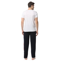 Mack Jonney White Dark Blue Night Suit For Men's
