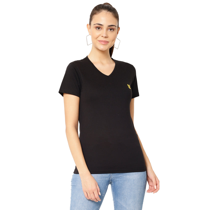 Mack Jonney Black Color T-shirt For Women