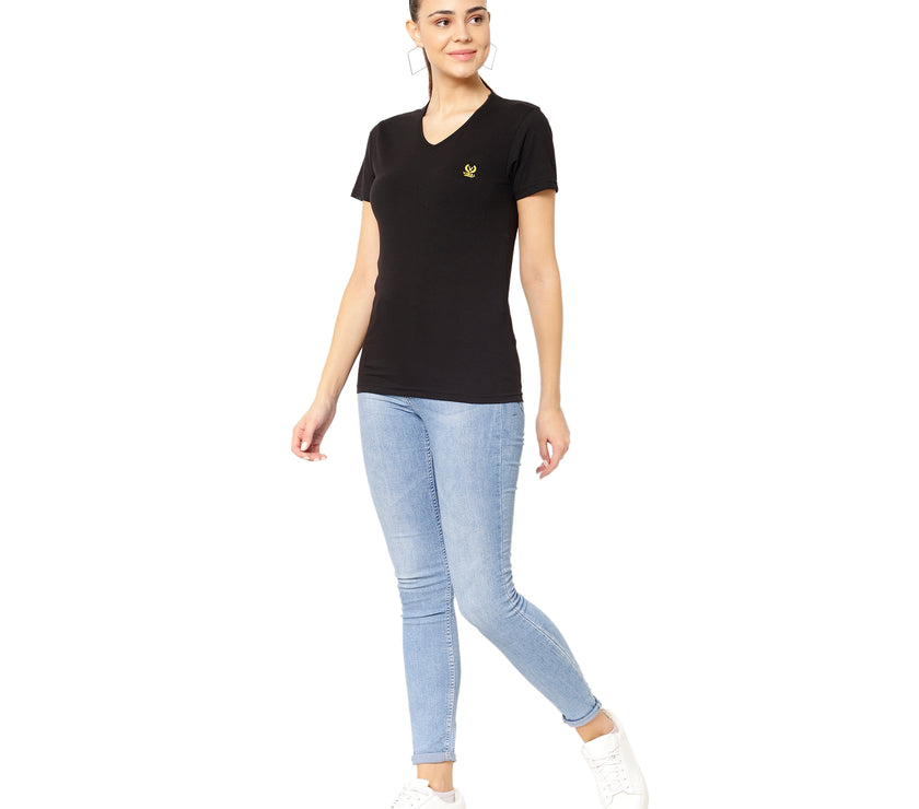 Mack Jonney Black Color T-shirt For Women