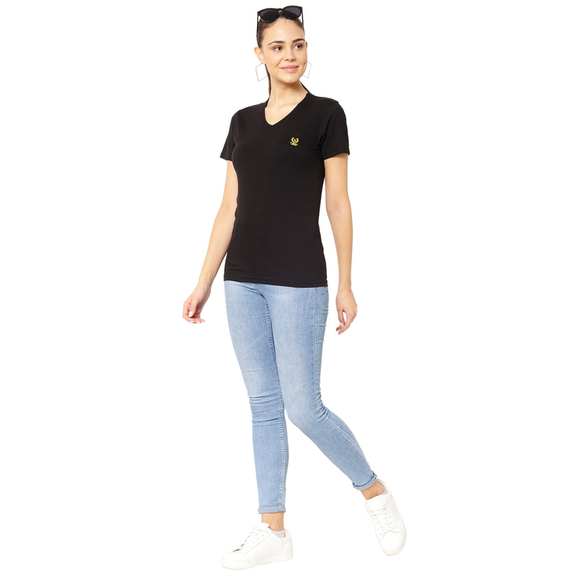 Mack Jonney Black Color T-shirt For Women