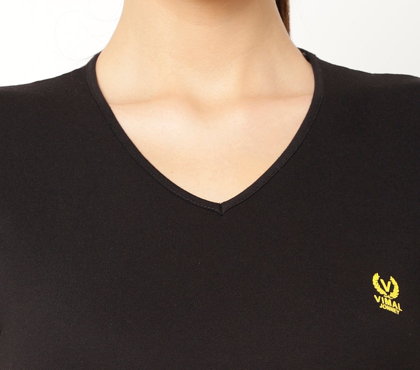 Mack Jonney Black Color T-shirt For Women