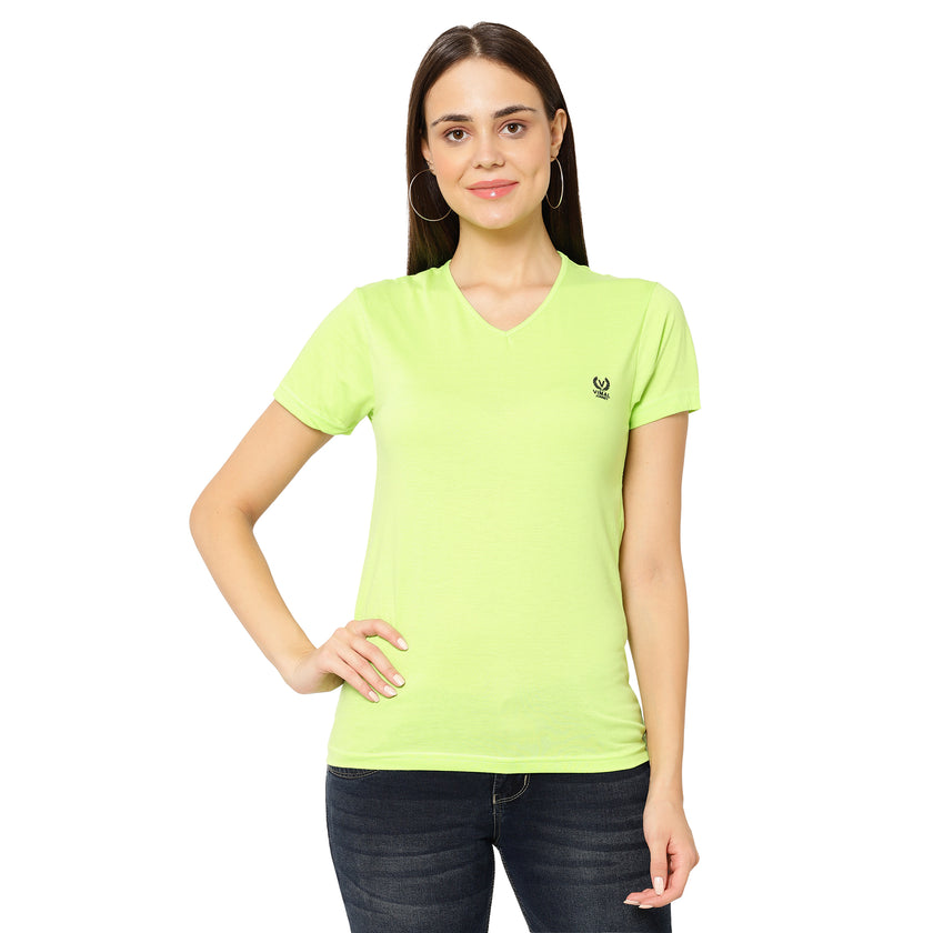 Mack Jonney Green Color T-shirt For Women