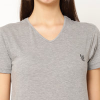 Mack Jonney Silver Color T-shirt For Women