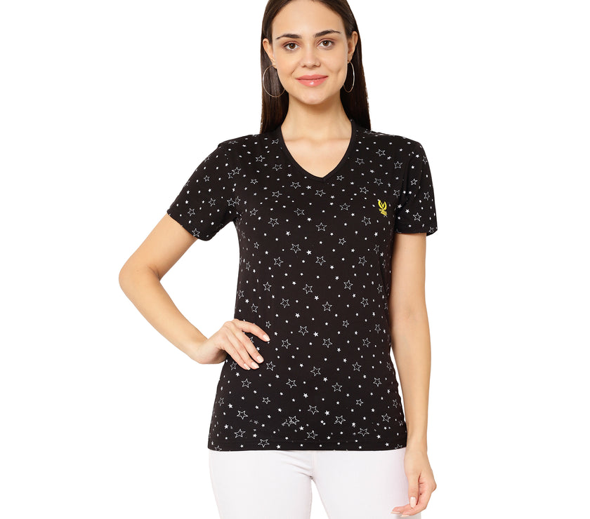 Mack Jonney Black Color T-shirt For Women