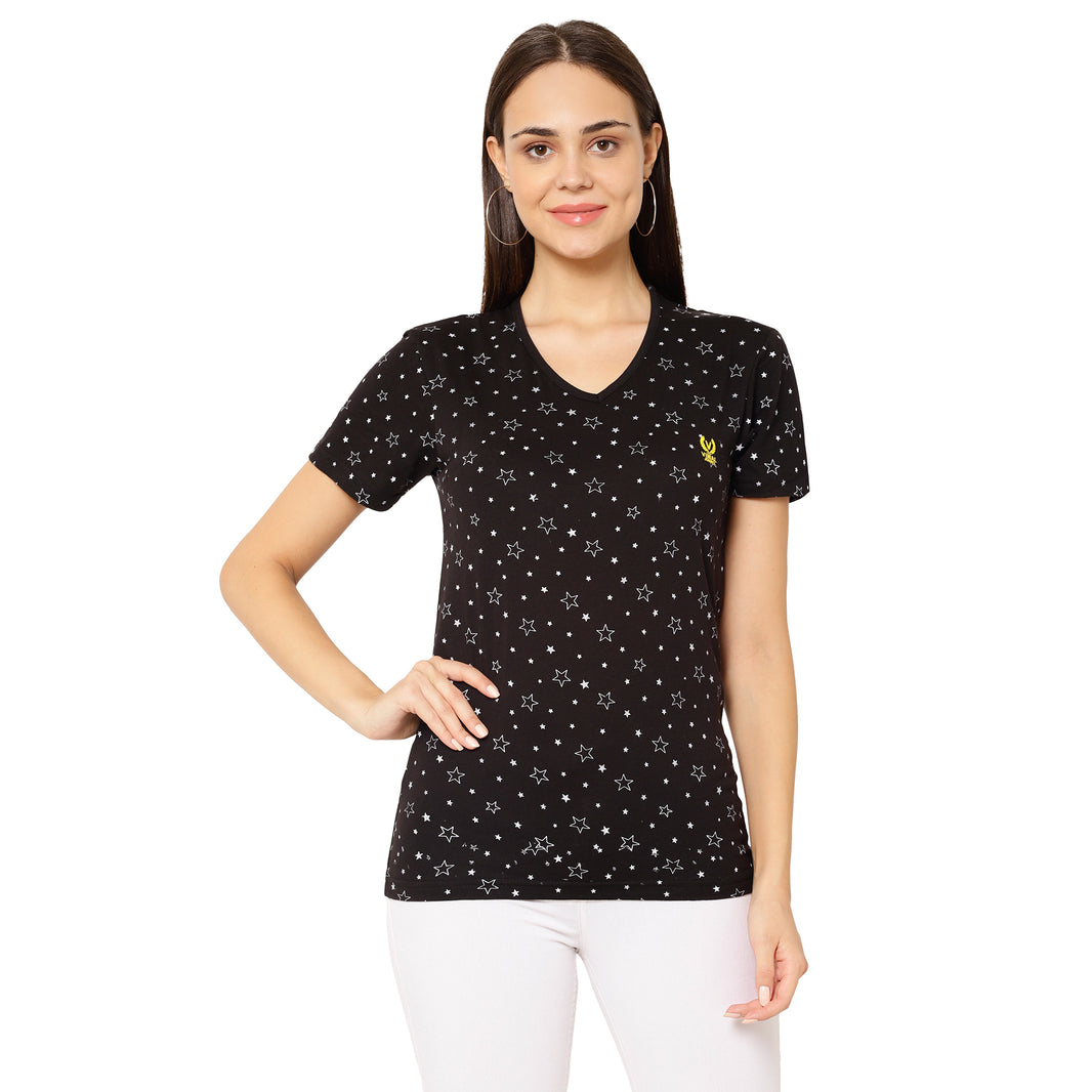 Mack Jonney Black Color T-shirt For Women