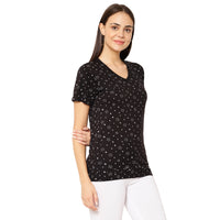 Mack Jonney Black Color T-shirt For Women