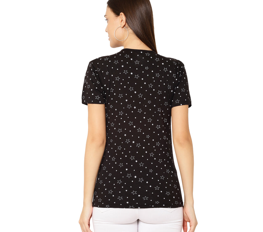Mack Jonney Black Color T-shirt For Women