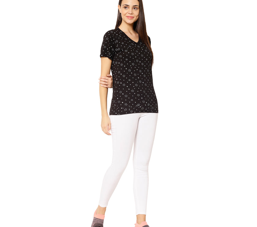 Mack Jonney Black Color T-shirt For Women