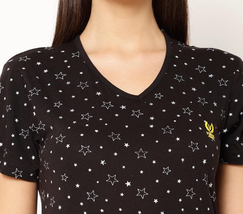 Mack Jonney Black Color T-shirt For Women