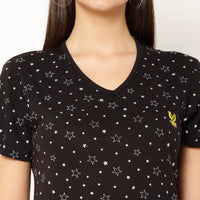 Mack Jonney Black Color T-shirt For Women