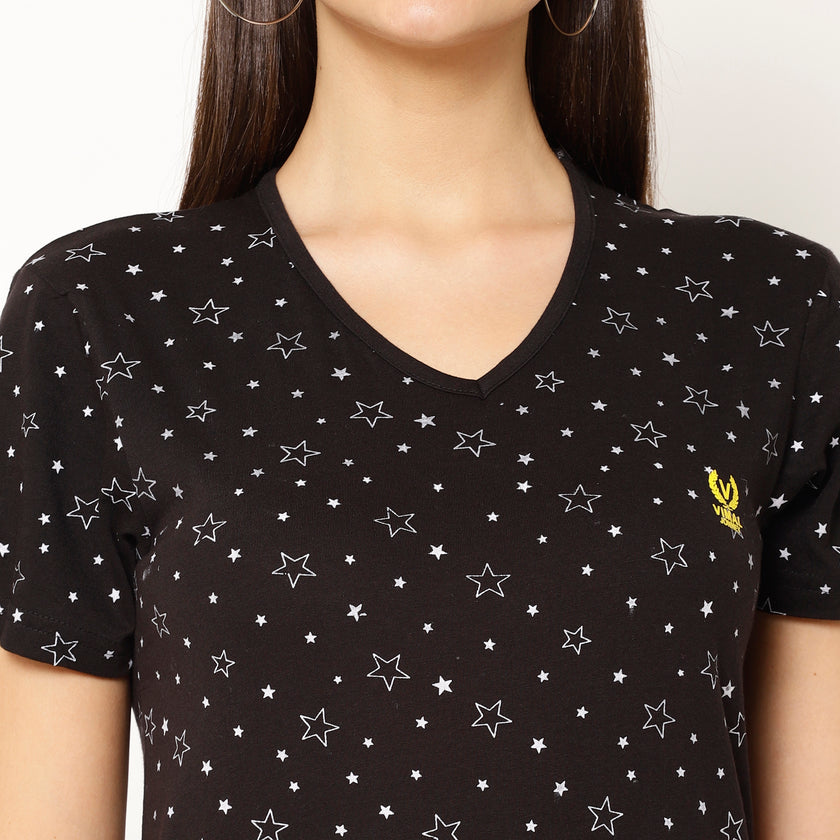 Mack Jonney Black Color T-shirt For Women