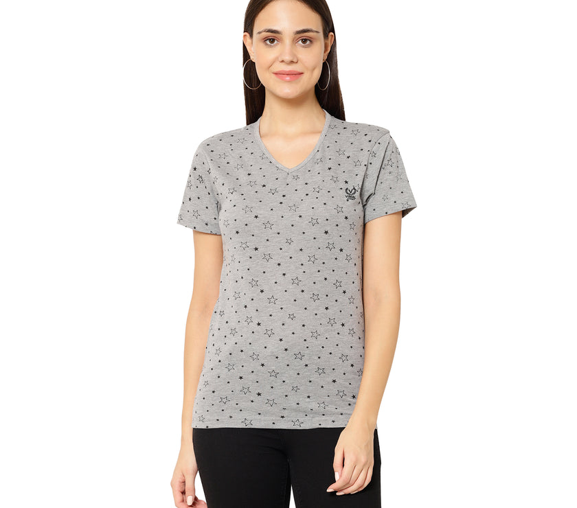 Mack Jonney Grey Color T-shirt For Women