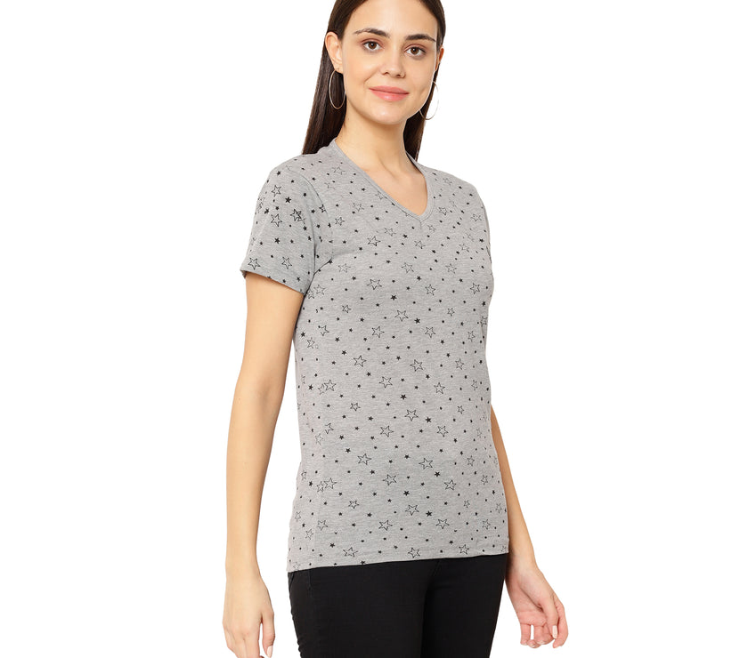 Mack Jonney Grey Color T-shirt For Women