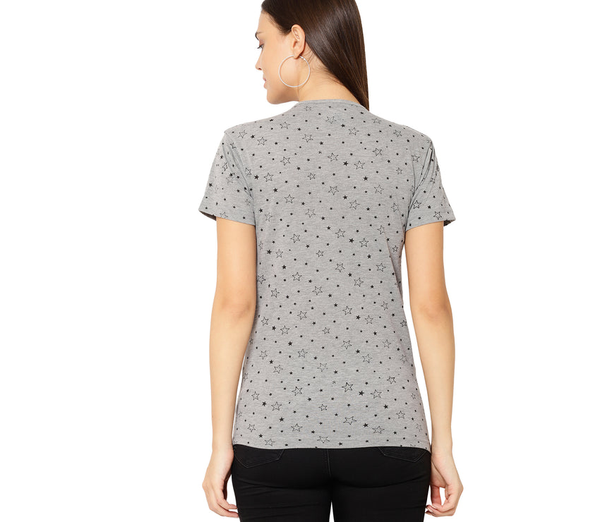 Mack Jonney Grey Color T-shirt For Women