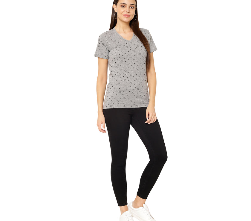 Mack Jonney Grey Color T-shirt For Women