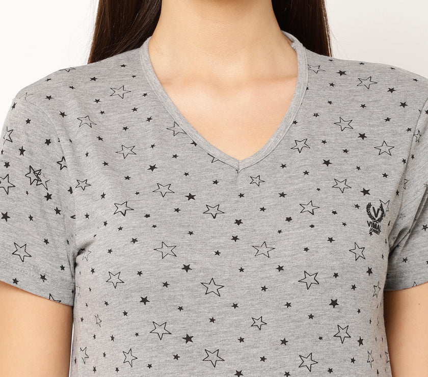 Mack Jonney Grey Color T-shirt For Women