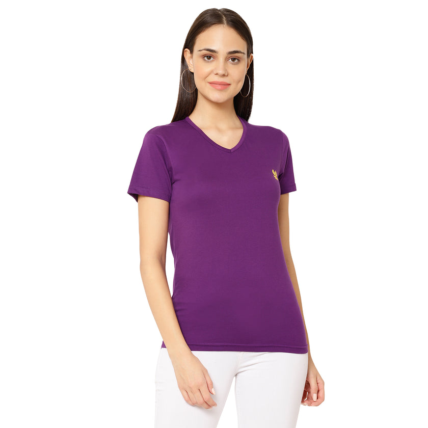 Mack Jonney Purple Color T-shirt For Women