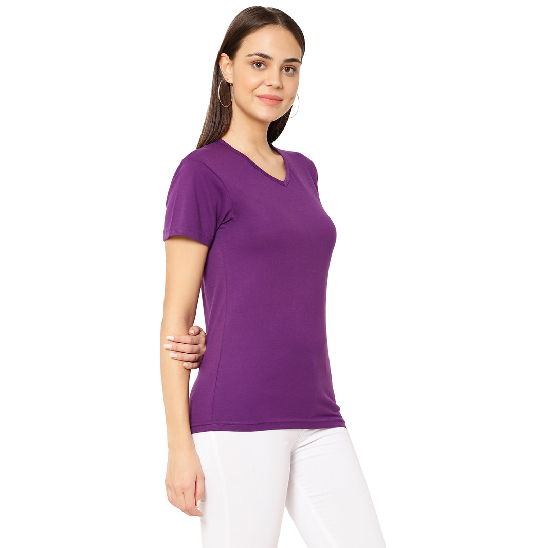 Mack Jonney Purple Color T-shirt For Women