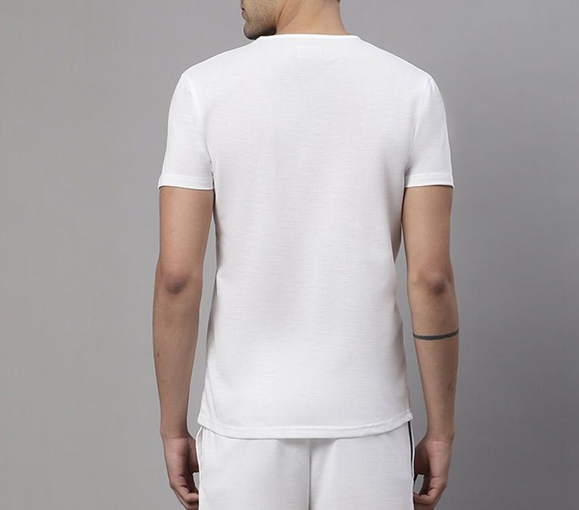 Mack Jonney White Cotton Solid Co-ord Set Tracksuit For Men(Zip On 1 Side Pocket)
